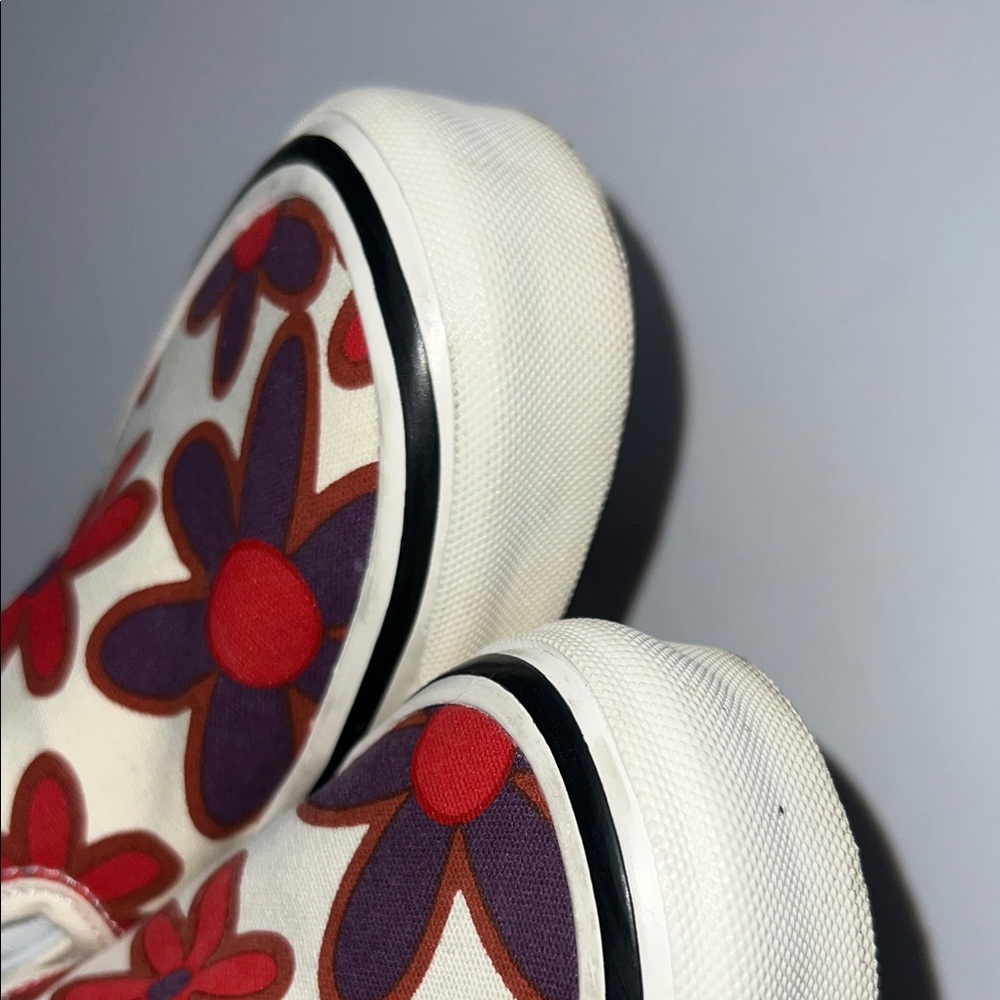 Vans Cream Floral Sneakers Women's size 6 - Picture 11 of 12